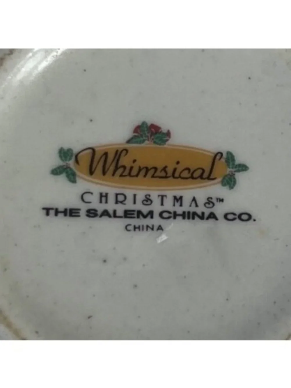 Whimsical Christmas Ceramic Creamer Pitcher The Salem China Co. Holiday